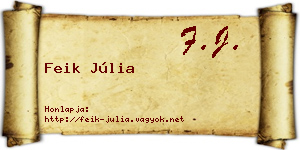 Feik Júlia névjegykártya